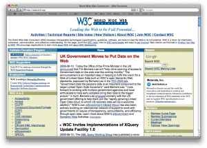 그래픽 브라우저에서 본 W3C 사이트